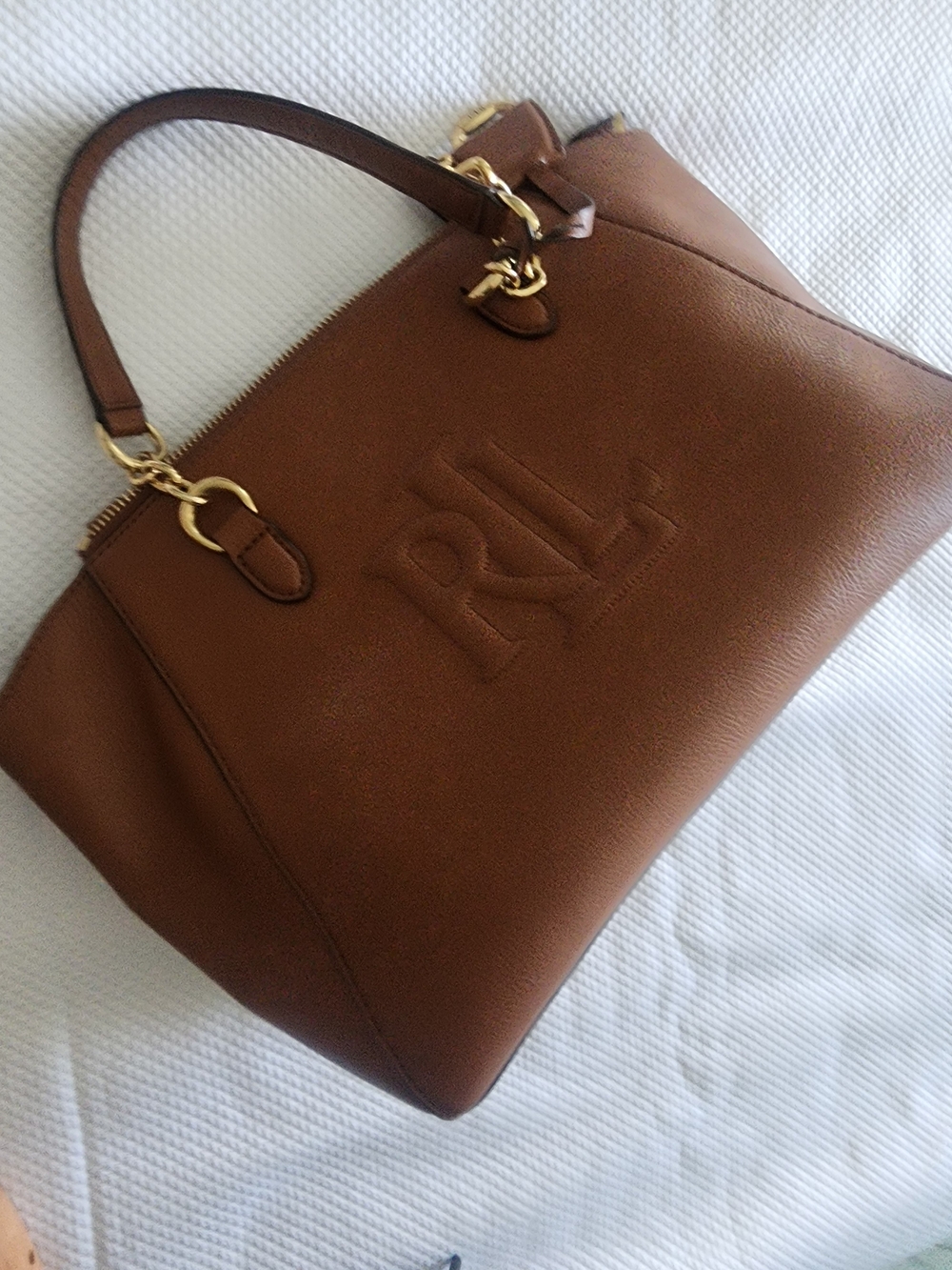 Ralph Lauren Brown Leather Bag with Gold Hardware - Picture 2 of 16